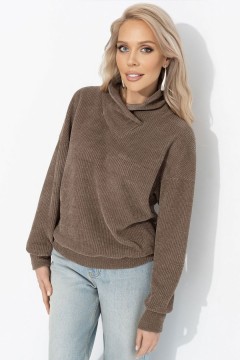 Джемпер коричневый из мягкого трикотажа Charutti(фото3)