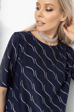 Платье синее нарядное с карманами Charutti(фото4)