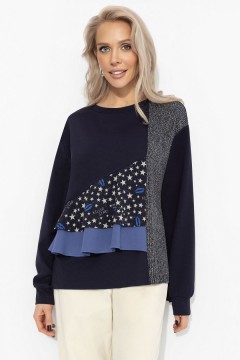 Свитшот комбинированный синий Charutti(фото3)