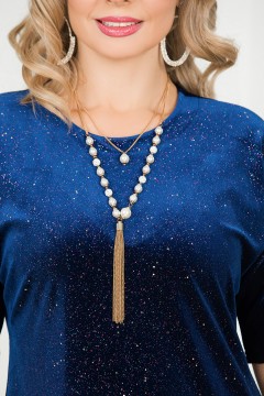 Платье нарядное синего цвета с блеском Lavira(фото3)