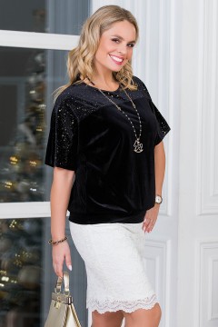 Блуза чёрная с блеском Lavira(фото3)