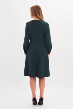 Платье миди зелёное с поясом Braslava(фото4)