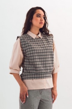 Жилет серый в клетку Braslava(фото4)