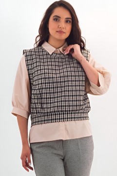 Жилет серый в клетку Braslava