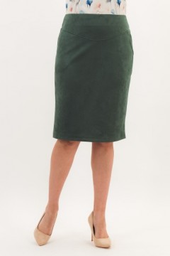 Юбка-карандаш светло-зелёная из искусственной замши Braslava(фото3)