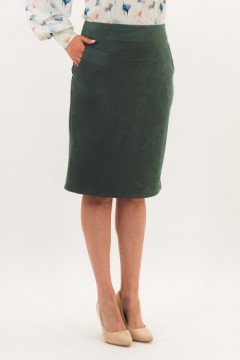 Юбка-карандаш светло-зелёная из искусственной замши Braslava(фото4)