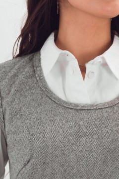 Сарафан трикотажный серый с карманами Braslava(фото2)