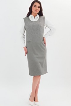 Сарафан трикотажный серый с карманами Braslava