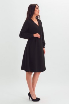 Платье миди чёрное с поясом Braslava(фото3)