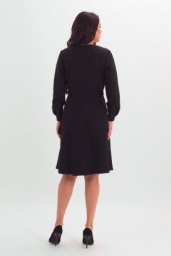 Платье миди чёрное с поясом Braslava(фото4)