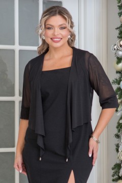 Болеро нарядное чёрное из сетки Venusita(фото3)