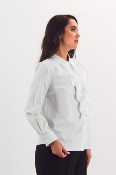 Рубашка белая из хлопка со съёмным жабо Braslava(фото7)