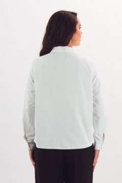 Рубашка белая из хлопка со съёмным жабо Braslava(фото8)