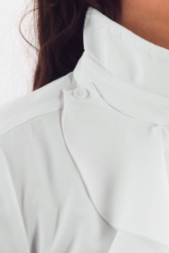 Рубашка белая из хлопка со съёмным жабо Braslava(фото4)