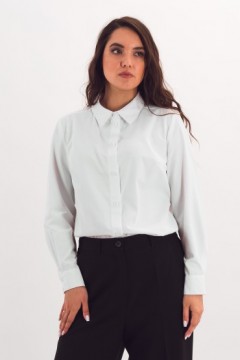 Рубашка белая из хлопка со съёмным жабо Braslava(фото5)