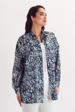 Рубашка шифоновая с принтом Braslava(фото3)