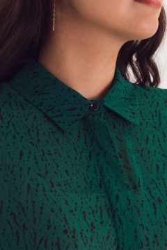 Рубашка шифоновая зелёная с принтом Braslava(фото4)