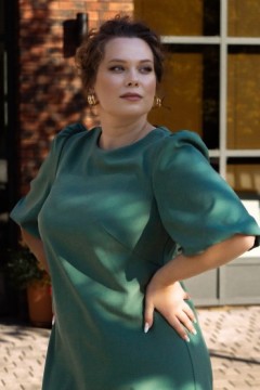 Платье зелёное в деловом стиле Braslava(фото3)