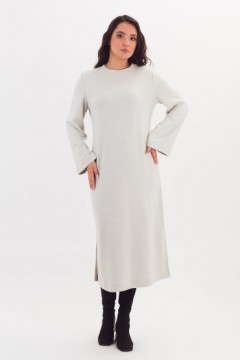 Платье-водолазка из плотного трикотажное молочного цвета Braslava(фото2)
