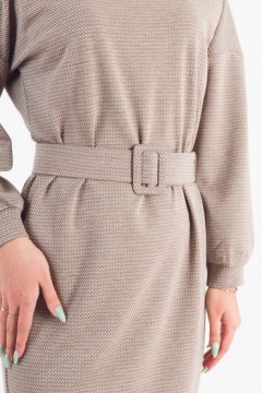 Платье миди трикотажное бежевое с принтом Braslava(фото4)