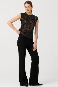 Брюки клёш трикотажные чёрные Priz