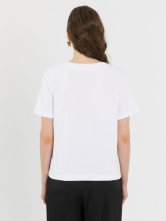 Футболка белая с принтом и пайетками Priz(фото6)