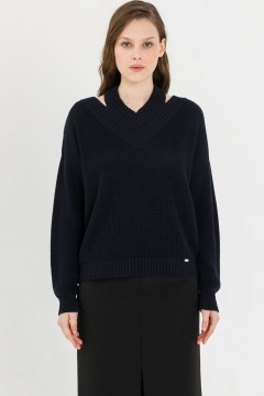 Джемпер вязаный тёмно-синий Priz