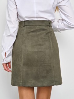 Юбка из экозамши в цвете хаки Jetty(фото9)