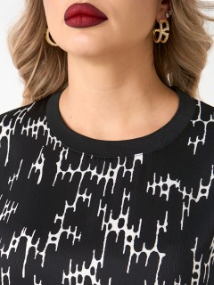 Блузка чёрная из шифона с принтом Dora(фото5)