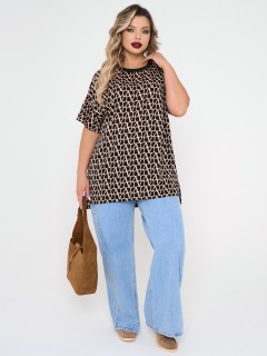 Блузка чёрная из шифона с принтом Dora(фото4)