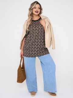 Блузка чёрная из шифона с принтом Dora(фото6)