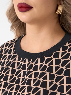 Блузка чёрная из шифона с принтом Dora(фото5)