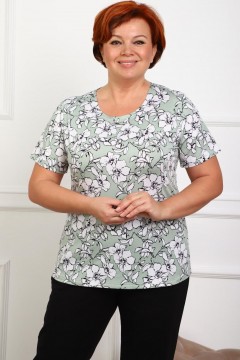 Футболка трикотажная оливкового цвета с принтом Iv-capriz