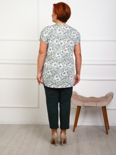 Туника трикотажная оливкового цвета с принтом Iv-capriz(фото6)