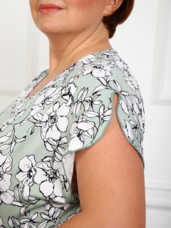 Туника трикотажная оливкового цвета с принтом Iv-capriz(фото3)