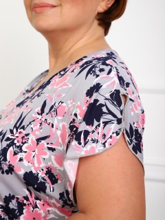 Туника трикотажная серого цвета с принтом Iv-capriz(фото5)