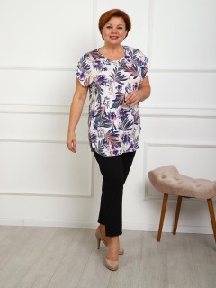 Туника трикотажная белого цвета с принтом Iv-capriz(фото6)