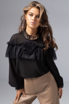 Блузка чёрная шифоновая Charutti