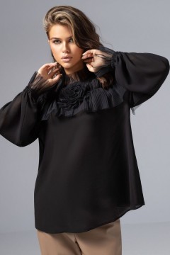 Блузка чёрная шифоновая Charutti(фото3)