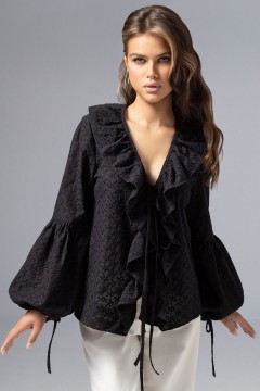 Блузка чёрная в стиле бохо Charutti
