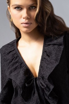 Блузка чёрная в стиле бохо Charutti(фото4)