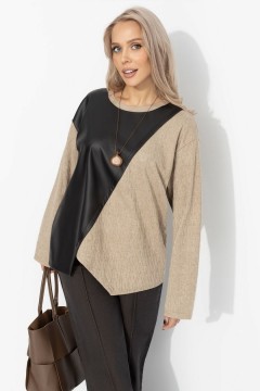 Лонгслив бежевый с асимметричным низом Charutti(фото5)