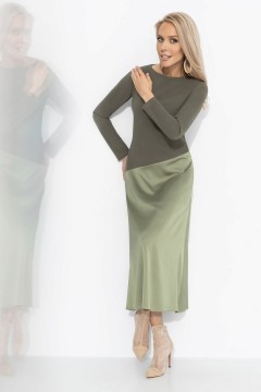 Платье зелёное комбинированное Charutti(фото6)