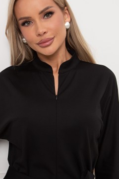 Платье трикотажное чёрное с поясом Кэнти №8 Valentina(фото3)