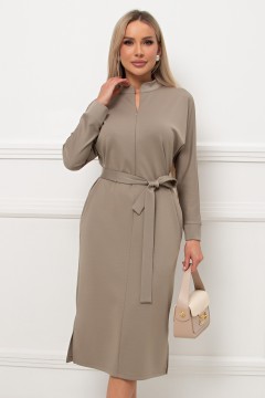 Платье трикотажное оливковое с поясом Кэнти №9 Valentina(фото2)