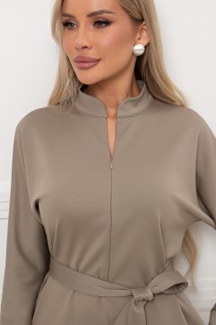 Платье трикотажное оливковое с поясом Кэнти №9 Valentina(фото4)