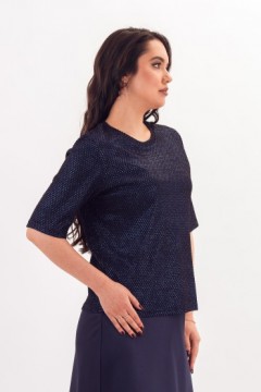 Футболка трикотажная тёмно-синяя с люрексом Braslava(фото2)