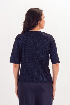 Футболка трикотажная тёмно-синяя с люрексом Braslava(фото3)