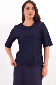 Футболка трикотажная тёмно-синяя с люрексом Braslava