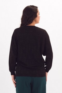 Джемпер трикотажный чёрный с люрексом Braslava(фото4)